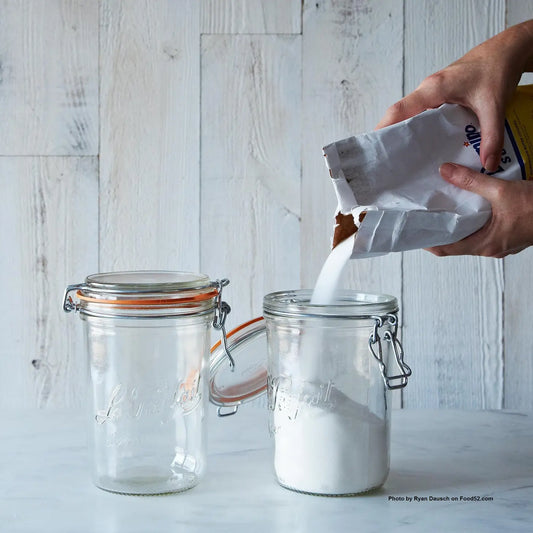 1L Tapered French Glass Preserving Jar With Airtight Rubber Band